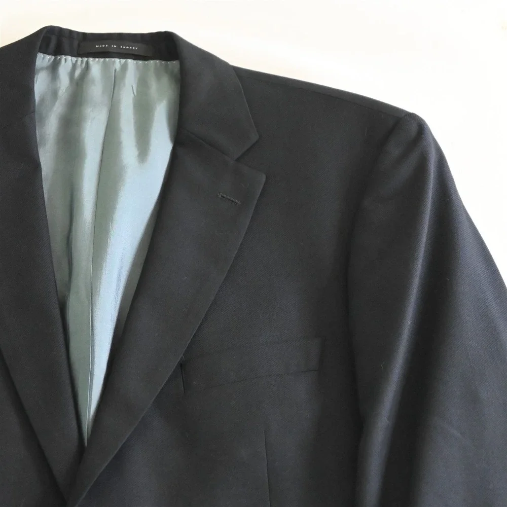 Hugo Boss 44L Navy Hopsack Pasolini US Guabello‎ Wool Sport Coat Jacket Suit